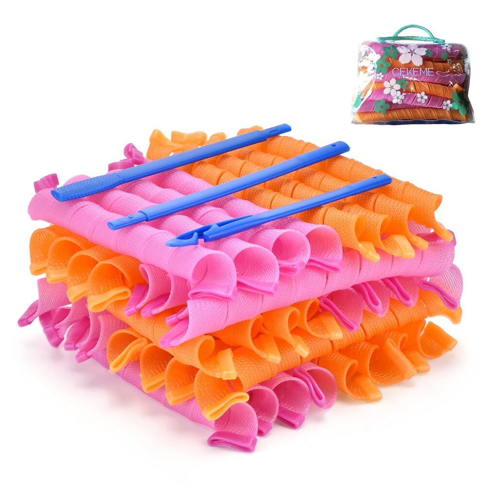 New CEKEME Heatless Spiral Hair Curlers - 40 Pcs, 22 Inch